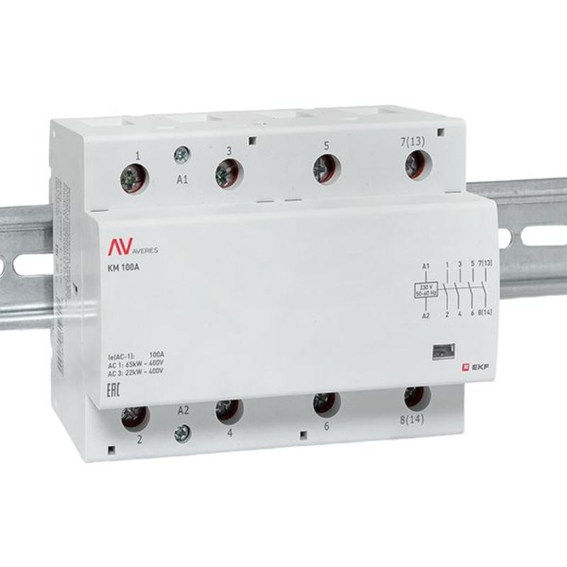 Контактор модульный КМ 100А 4NO 230VAC (6 мод.) AVERES | km-av-6-100-40-230V | EKF — миниатюра 2