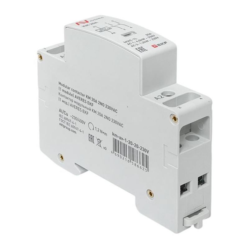 Контактор модульный КМ 20А 2NО 230VAC (1 мод.) AVERES | km-av-1-20-20-230V | EKF — миниатюра 9