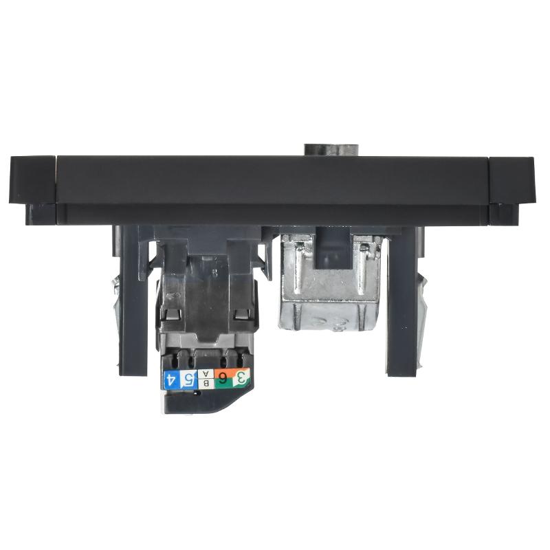 FORTE&PIANO Розетка двойная TV+RJ45 кат.5E FP136 черный | FP-AK20-1-K02 | IEK — миниатюра 5