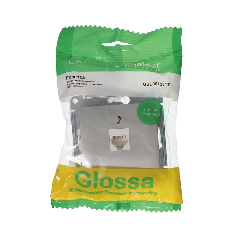 Glossa Платина Розетка телефонная RJ11 | GSL001281T | SE — миниатюра 3