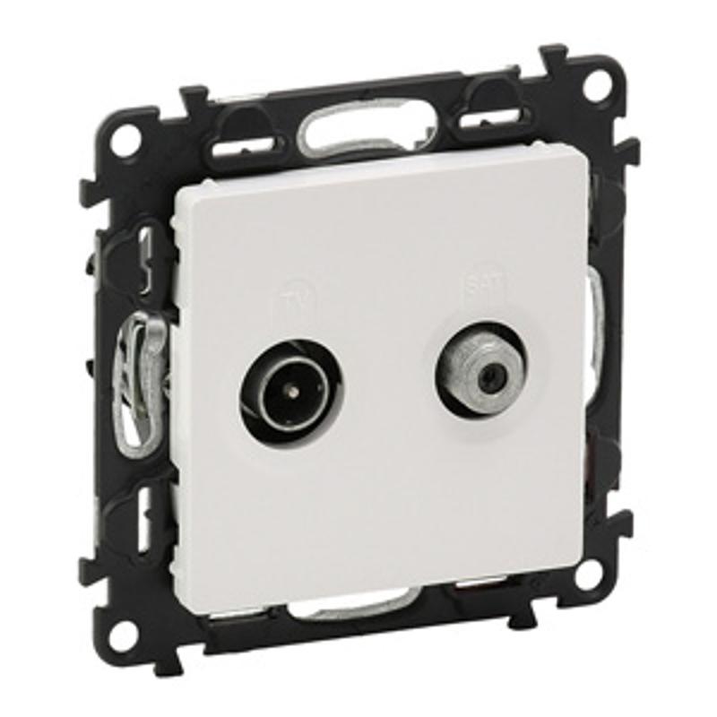Valena LIFE DIY Белый Розетка TV-SAT проходная 1,5дБ/14дБ, диап. 5-862МГц/950-2400 МГц. — миниатюра 2