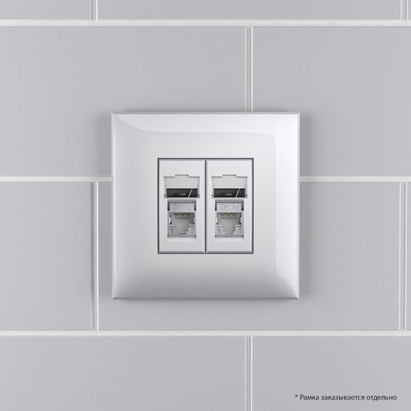 Компьютерная розетка RJ-45 в стену, кат.5e двойная экранированная,"Avanti", "Закаленная сталь" | 4404364 | DKC — миниатюра 8