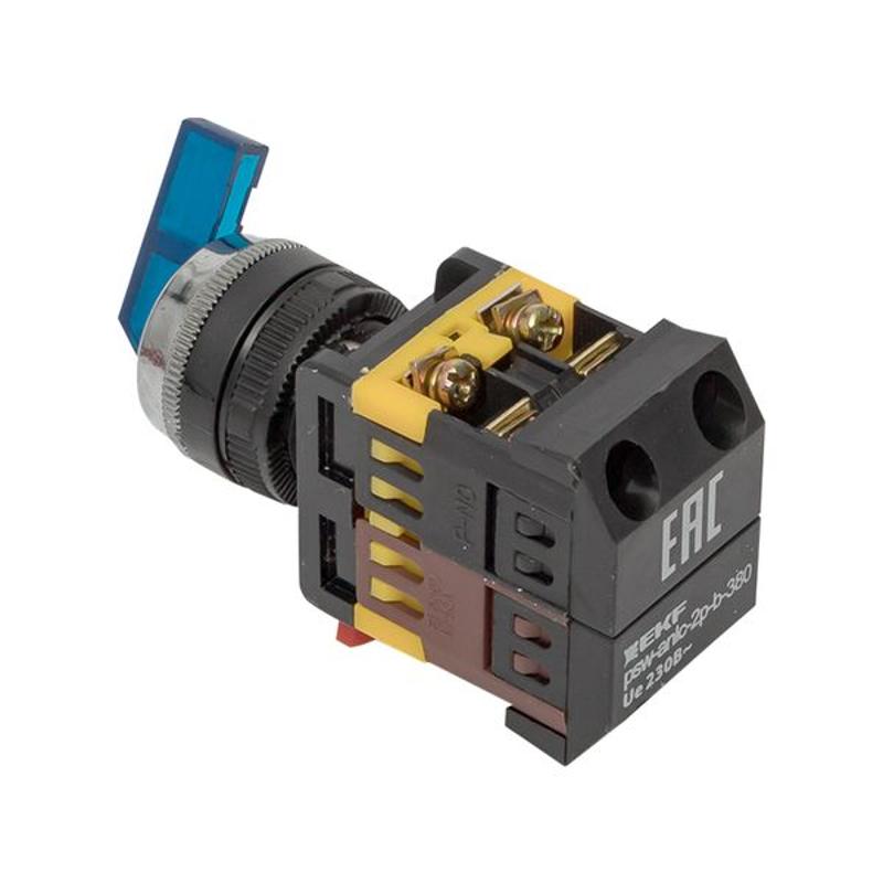 Переключатель ANLC-22 2P синий с подсветкой 380В NO+NC EKF PROxima | psw-anlc-2p-b-380 | EKF — миниатюра 15