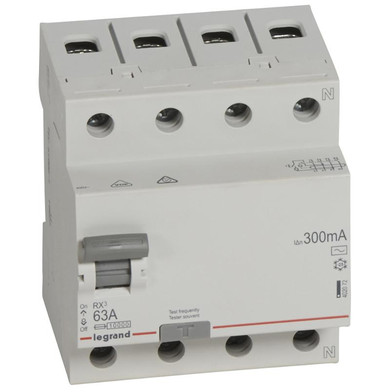 Выключатель дифференциальный (УЗО) RX3 4п 63А 300мА тип AC | 402072 | Legrand — Legrand