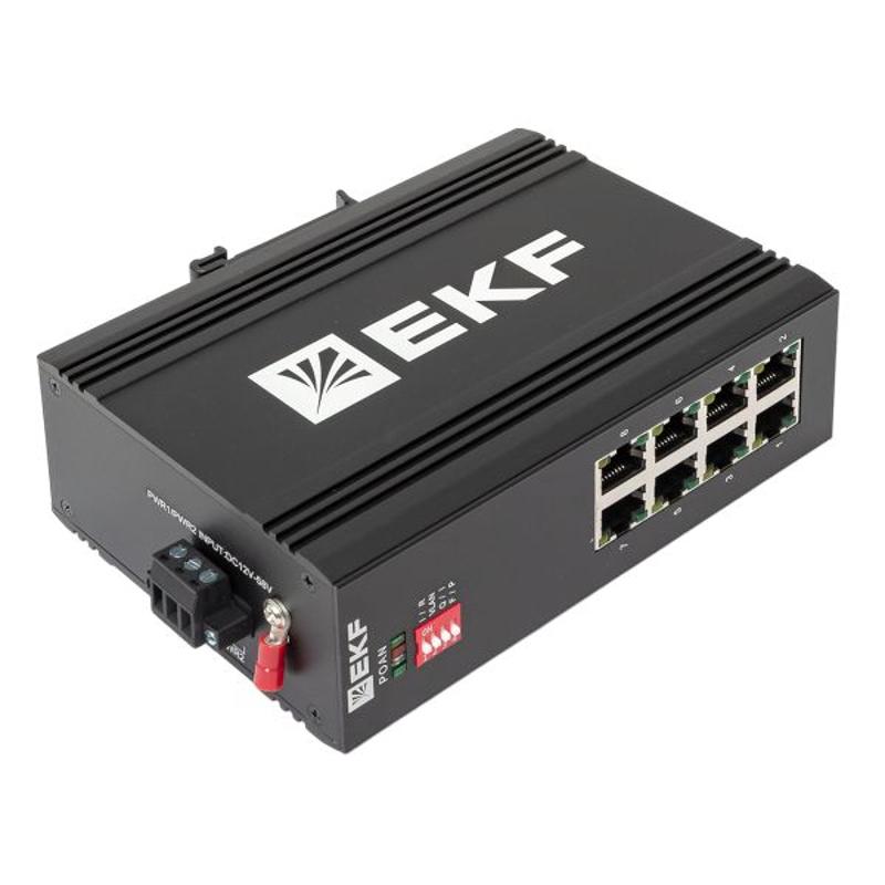 Промышленный неуправляемый коммутатор U-8GTP, 8 портов 10/100/1000Base-T(X) RJ45 c PoE, монтаж на динрейку TSX |TSX-U-8GTP|EKF — миниатюра 20