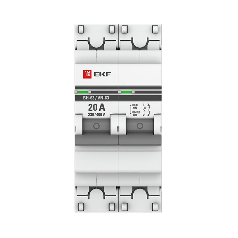 Выключатель нагрузки 2P 20А ВН-63 PROxima | SL63-2-20-pro | EKF — миниатюра 3