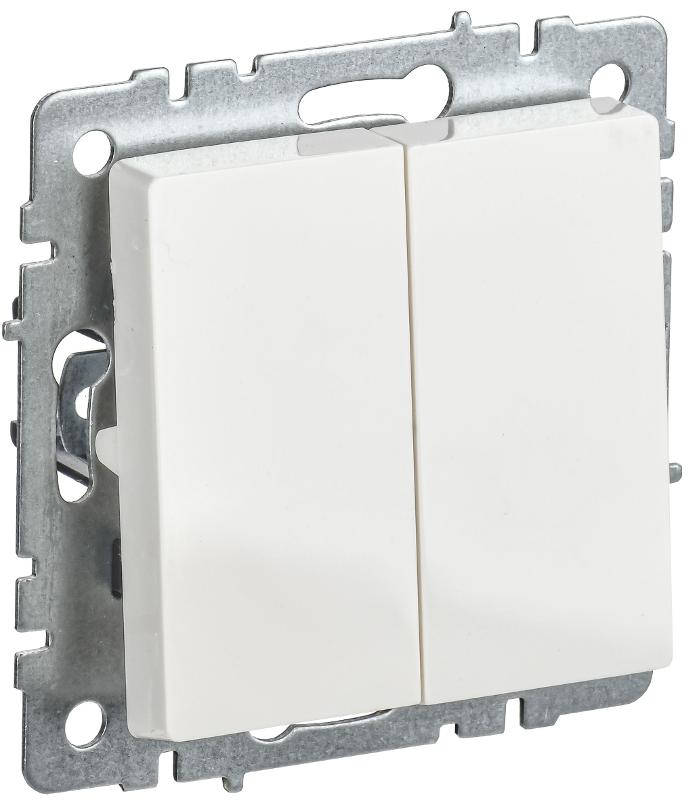 BRITE Выключатель 2-клавишный 10А ВС10-2-0-БрБ белый | BR-V20-0-10-K01-PRO | IEK — IEK (ИЭК)