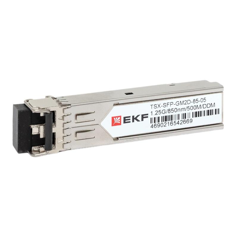 SFP модуль 1,25 Гбит двойное многомодовое оптоволокно 850нм дальность 500м TSX |TSX-SFP-GM2D-85-05|EKF — EKF