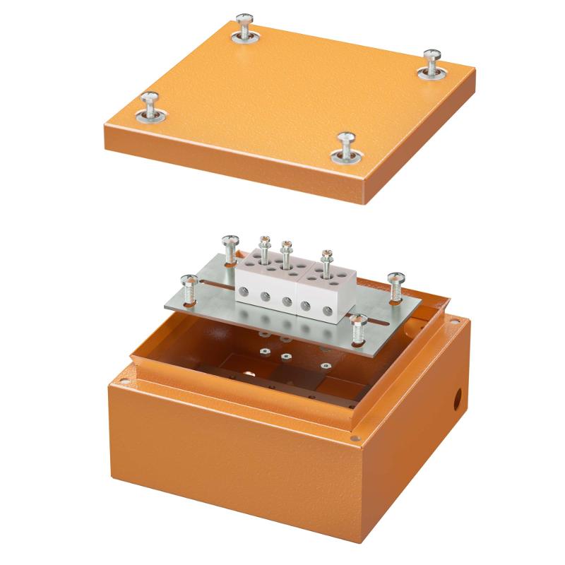 Коробка распределительная стальная FS огн., IP66,150х150х80мм,5р, 450V,20A,10мм.кв  с гладкими стенками и клеммниками | FSB30510 | DKC — DKC (ДКС)