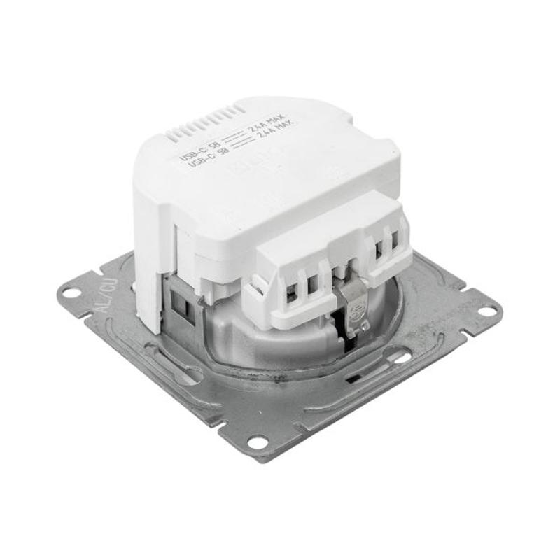 Механизм розетки с USB-C - 2шт, 16А, с заземлением, со шторками, алюминий Эпика EKF | UP1-SOA-111-2USBC | EKF — миниатюра 12