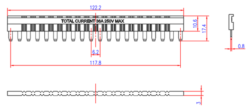 Соеденительная шина для разъемов rms-23 20 голубая 32 А красная EKF AVERE | rms-23-busbar | EKF — миниатюра 6