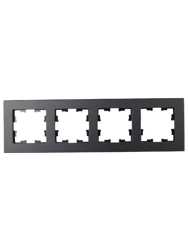 BRITE Рамка 4-ая РУ-4-2-Бр стекло черный матовый | BR-M42-G-31-K02 | IEK — миниатюра 2