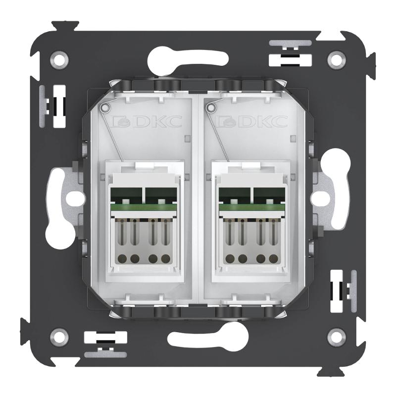 Розетка RJ-45 в стену, кат.6 двойная, Avanti, "Белое облако" | 4400294 | DKC — миниатюра 3