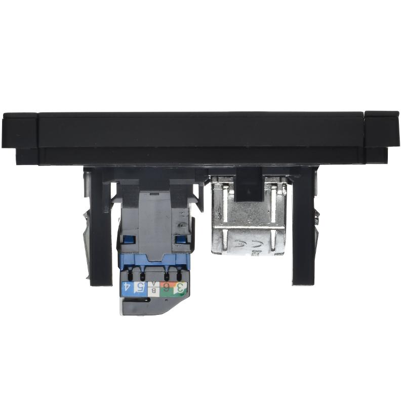 FORTE&PIANO Розетка комп. 2-ая RJ45 кат.6 FP134M черный  | FP-K20-2-M-K02 | IEK — миниатюра 5