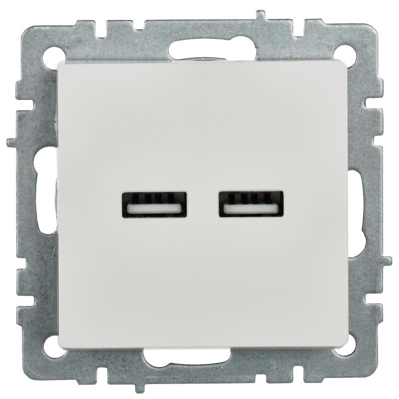 BRITE Розетка USB A+A 3,1А РЮ10-1-БрБ белый | BR-U21-D31-K01 | IEK — миниатюра 3