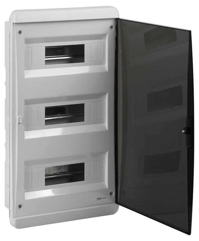 Корпус пластиковый встраиваемый ЭРА COMFORT ЩРВ-П-36 IP40 прозрачная крышка белый | Б0067241 | ЭРА — миниатюра 3