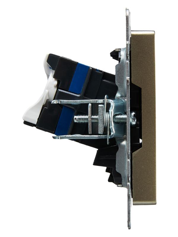 BRITE Розетка компьютерная 2-ая RJ45 кат.6 РК11-2-БрШ шампань | BR-K20-2-K37 | IEK — миниатюра 3