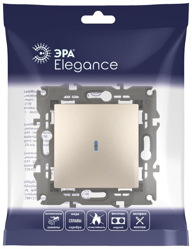14-1102-04 Выключатель с подсветкой, 10АХ-250В, IP20, Эра Elegance, шампань | Б0034218 | ЭРА — миниатюра 5
