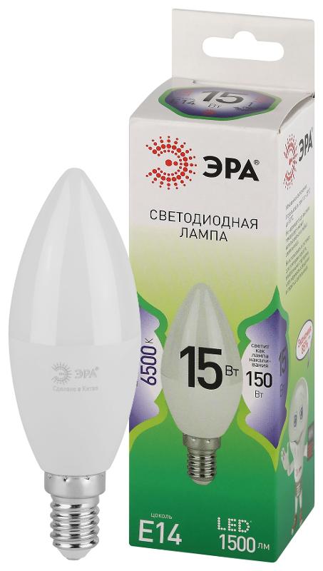 Лампа светодиодная GREEN LINE LED B35-15W-865-E14 GL E14 15 Вт свеча холодный свет | Б0067091 | ЭРА — миниатюра 1