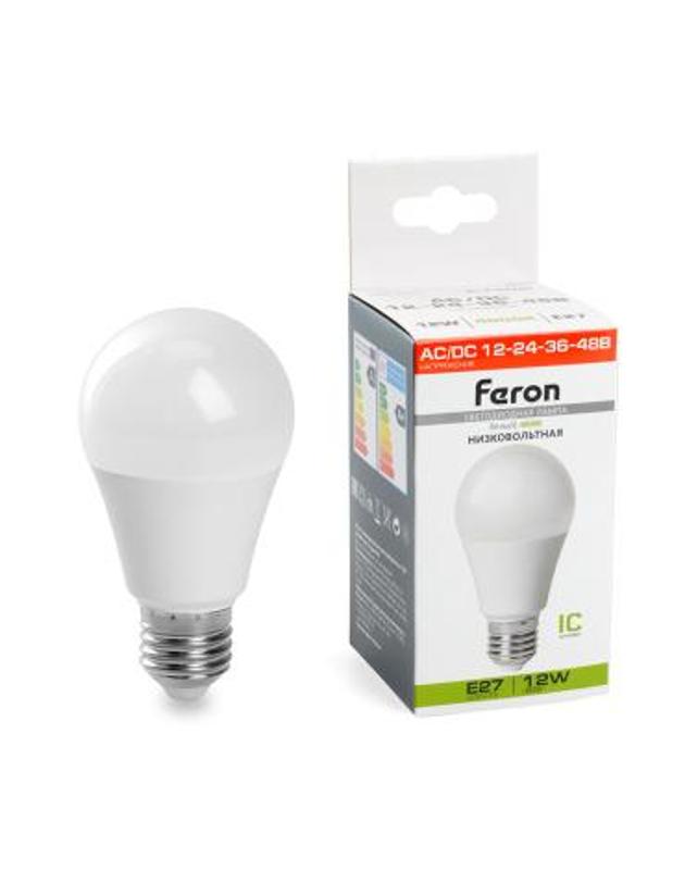 Лампа светодиодная низковольтная, (12W) 12-48V E27 4000K A60, LB-193 | 48729 | FERON — Feron