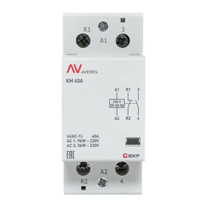 Контактор модульный КМ 40А 1NC+1NO 230VAC (2 мод.) AVERES | km-av-2-40-11-230V | EKF — миниатюра 3