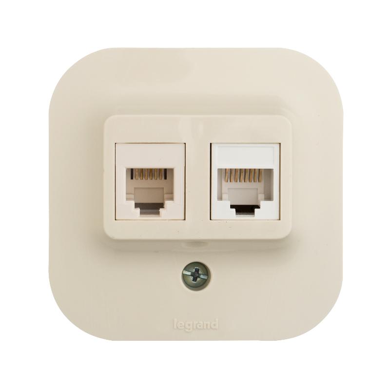 Quteo Слоновая кость Роз RJ11+RJ45 кат5UTP — миниатюра 2