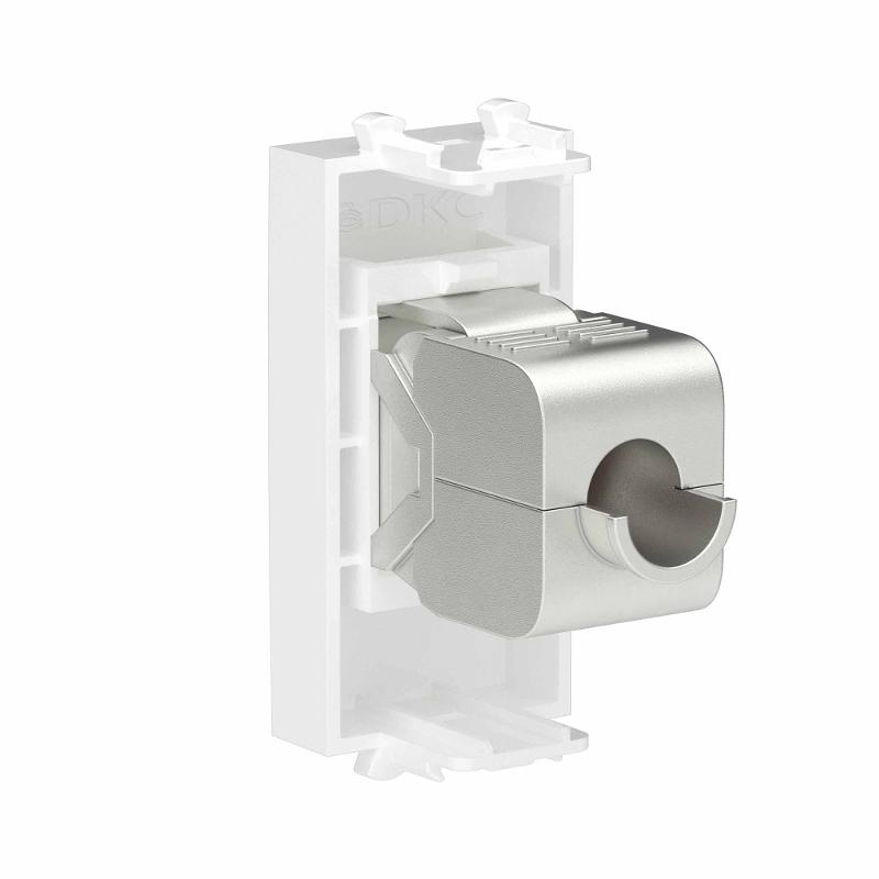Компьютерная розетка RJ-45 без шторки модульная, кат.6А экранированная, "Avanti", "Белое облако", 1 модуль | 4400771 | DKC — миниатюра 3