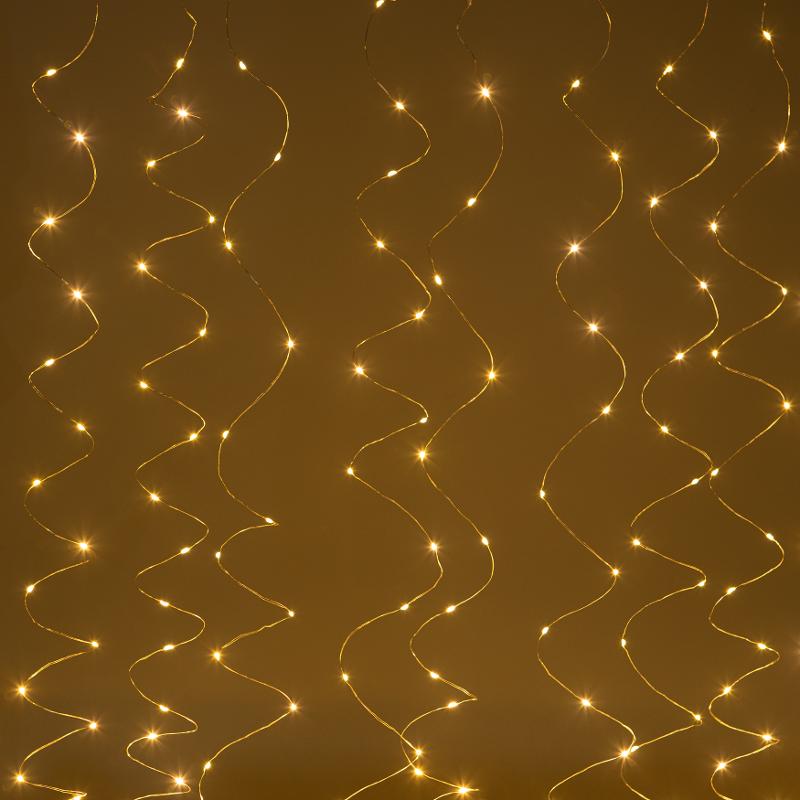 Гирлянда Занавес ЕGNIG - ZW с пультом, теплый белый, 300 LED, 3*3 м, с пультом, USB, 220 V, IP20 | Б0055999 | ЭРА — миниатюра 5