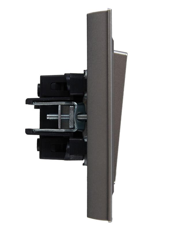 BRITE Выключатель 2-клавишный 10А в сборе ВСР10-2-0-БрС сталь | BR-V20-0-10-K46-F | IEK — миниатюра 3