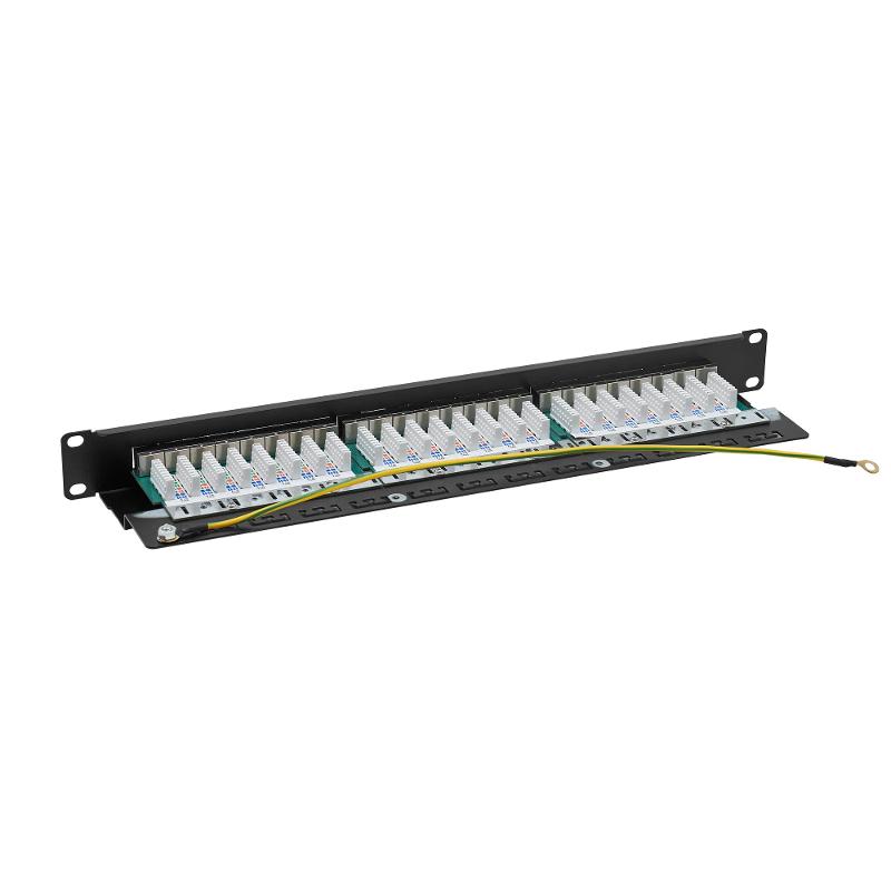 Патч-панель 19",1U, CAT6, 24 порта RJ45, экранированная | RN6PPF241 | DKC — миниатюра 2