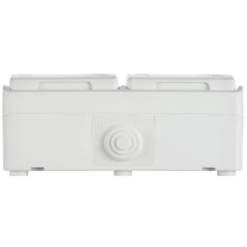 FORS Розетка 2-я с з/к/ш О/У 16А IP54 РСб22-3-ФБ Белый | ERS22-K01-16-54-DC | IEK — миниатюра 5