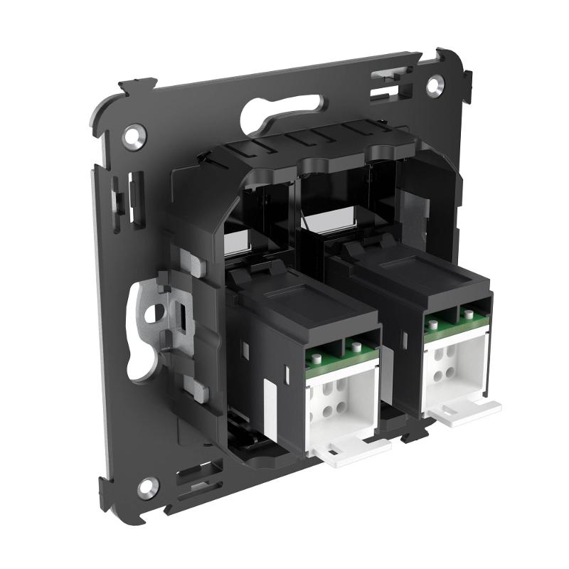 Розетка RJ-45 в стену, 5e двойная, Avanti, "Черный квадрат" | 4402464 | DKC — миниатюра 4