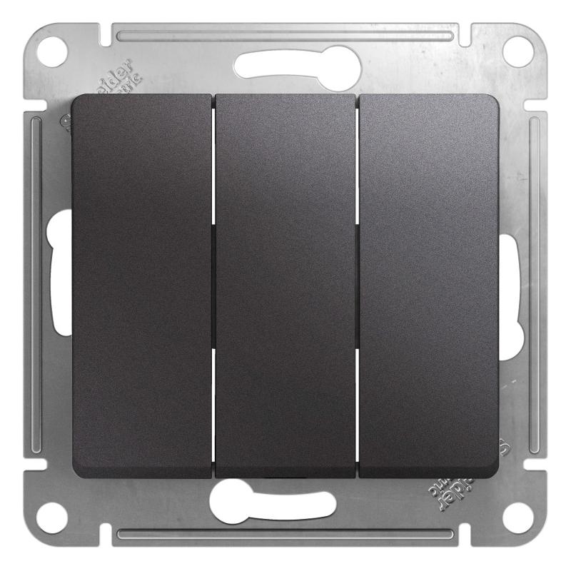 Glossa Графит Выключатель 3-клавишный, сх.3, 10AX | GSL001331 | SE — Systeme Electric