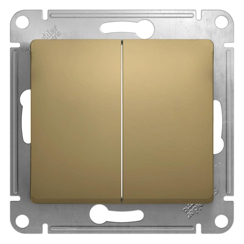 Glossa Титан Выключатель 2-клавишный, сх.5, 10АХ | GSL000451 | SE — Systeme Electric