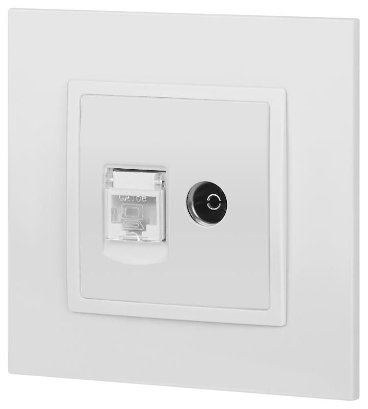 Розетка Elegance 14-3110-01М RJ45+TV, белый матовый | Б0065767 | ЭРА — миниатюра 5