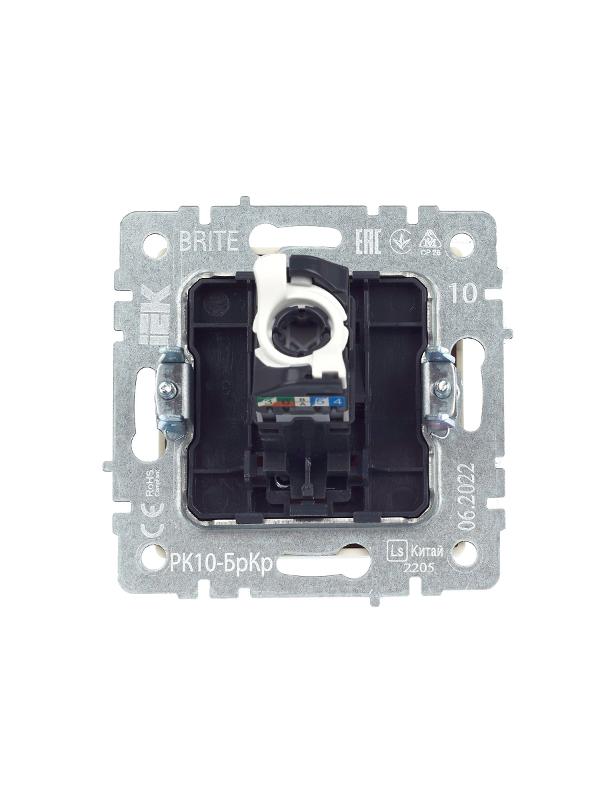 BRITE Розетка компьютерная RJ45 кат.5E РК10-БрКр бежевый  | BR-K10-1-K10 | IEK — миниатюра 11
