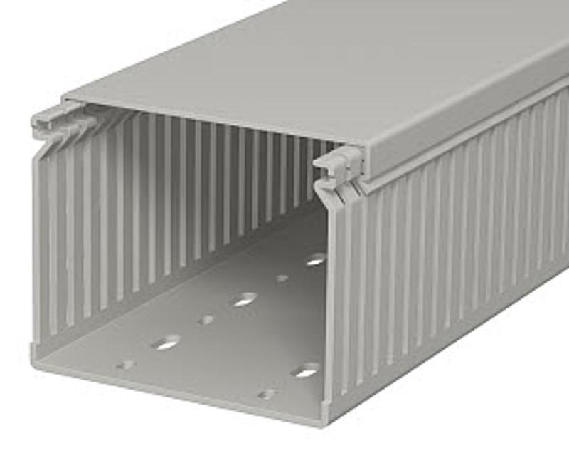 Короб перфорированный LK4 80x100 мм (перфорация 4 мм, борт 84 мм, крышка 107 мм) ПВХ серый RAL 7030 | 6179024 | OBO Bettermann — миниатюра 2