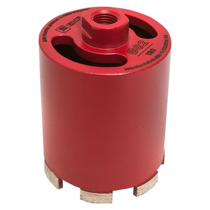 Коронка алмазная (верхнее пылеудаление) DCH-82/120MHS (120мм) Micro Hit Laser M16 Professional| dch-82-120-mhs-m16 | EKF — миниатюра 1