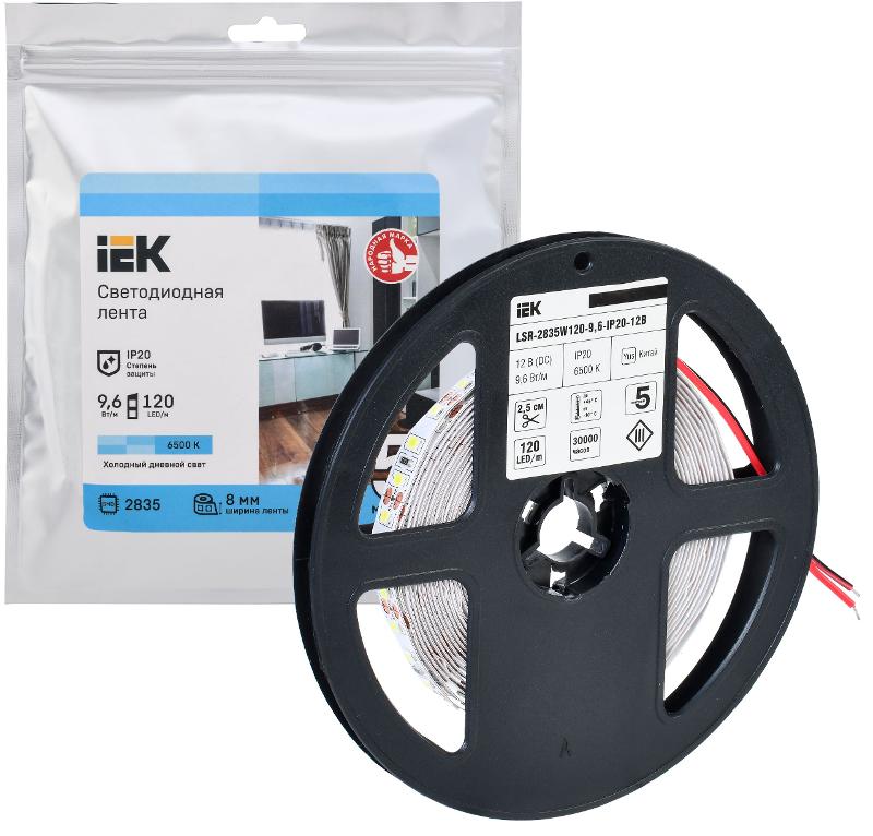 Лента светодиодная 5м LSR-2835W120-9,6-IP20-12В | LSR1-2-120-20-3-05 | IEK — миниатюра 2