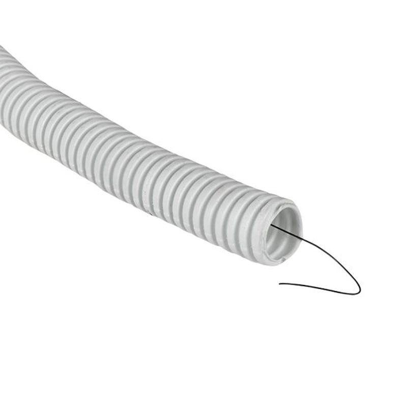 Труба гофр.ПВХ Plast с зондом d20мм (100м) белая EKF | tg-z-20-100-white | EKF — EKF