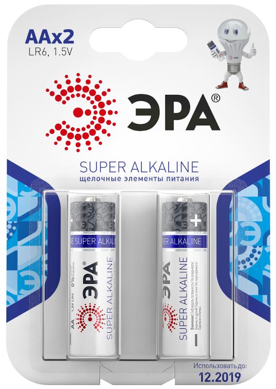 Батарейка щелочная (алкалиновая)  LR6-2BL (40/320/12800) (AA)  | C0038452 | ЭРА — ЭРА (Энергия света)