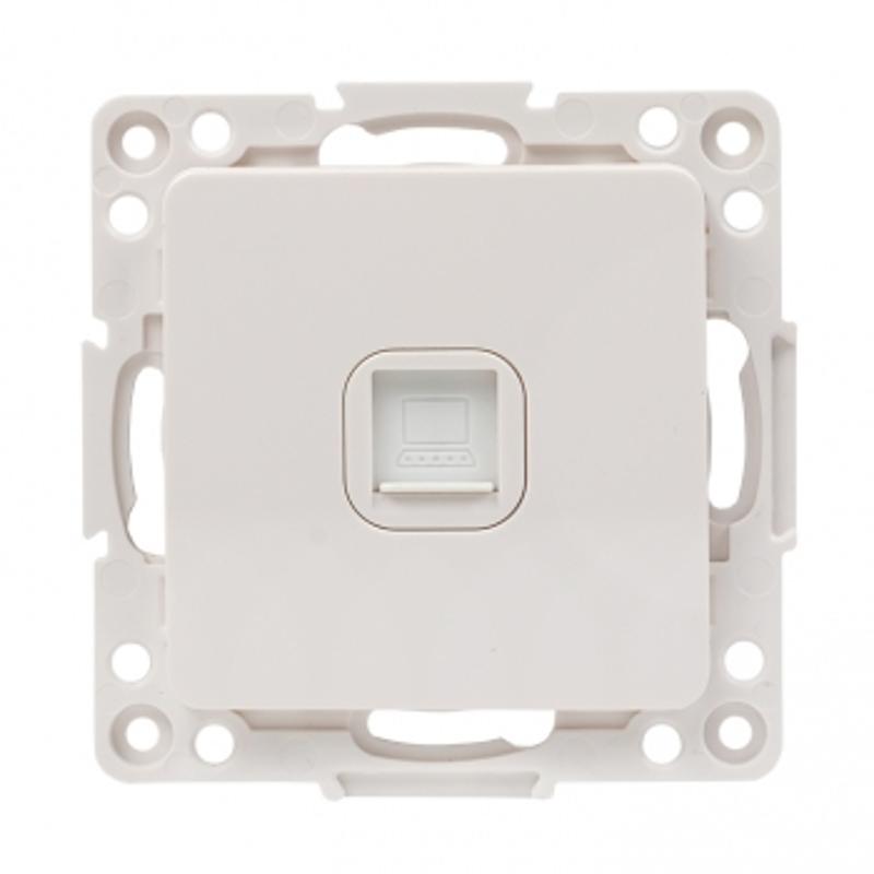 Стокгольм Механизм Розетки RJ-45 1-местной белый PROxima | EYK01-035-10 | EKF — миниатюра 1
