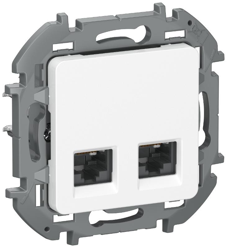 Inspiria Белый Розетка компьютерная 2-я RJ45 кат.5Е UTP  | 6738351 | IEK — IEK (ИЭК)