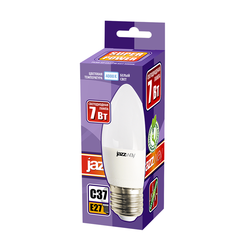 Лампа светодиодная PLED- SP C37 7w E27 4000K 230/50 | .5018914 | Jazzway — миниатюра 2