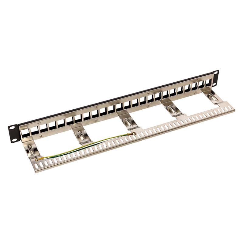Патч-панель модульная TERACOM PRO 19'' 1U экранированная 24 порта с органайзером (пустая) | TRP-MODP-FTP-1U24 | EKF — миниатюра 3