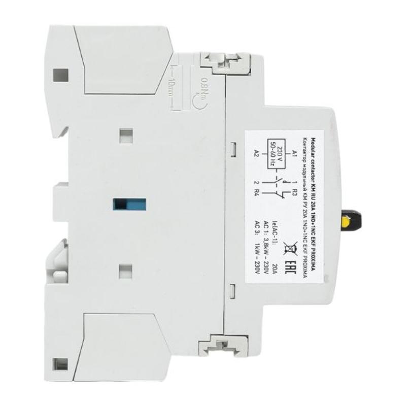 Контактор модульный КМ РУ 20А 1NO+1NC (1 мод.) EKF PROxima | km-1m-20-11 | EKF — миниатюра 24