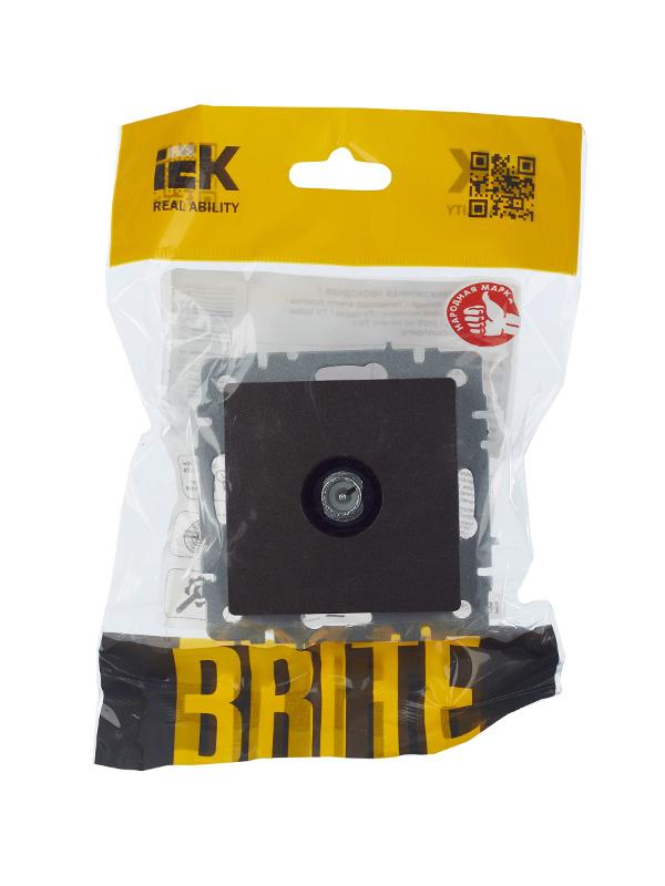 BRITE Розетка TV проходная РТВ10-0-БрТБ темная бронза  | BR-A10-P-K45 | IEK — миниатюра 10