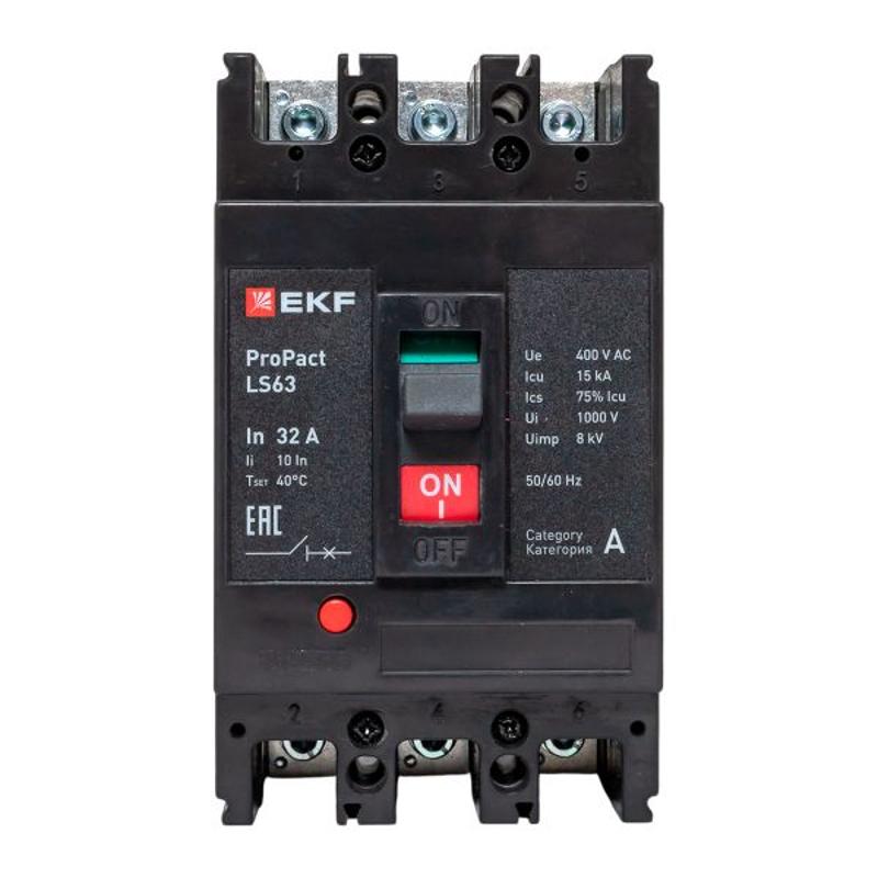 Выключатель автоматический LS63 15кА 3P 32А ProPact | mccb-63-15-3-32-ls | EKF — миниатюра 2