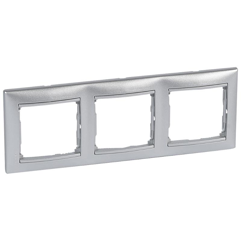 Valena Алюминий DIY Рамка 3 -ая | 694332 | Legrand; замена на арт. ИЭК 6943321 — Legrand