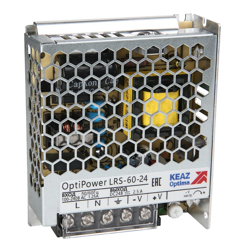Блок питания панельный OptiPower LRS 60-24 2.5A | 328875 | КЭАЗ — КЭАЗ (Курский электроаппаратный завод)